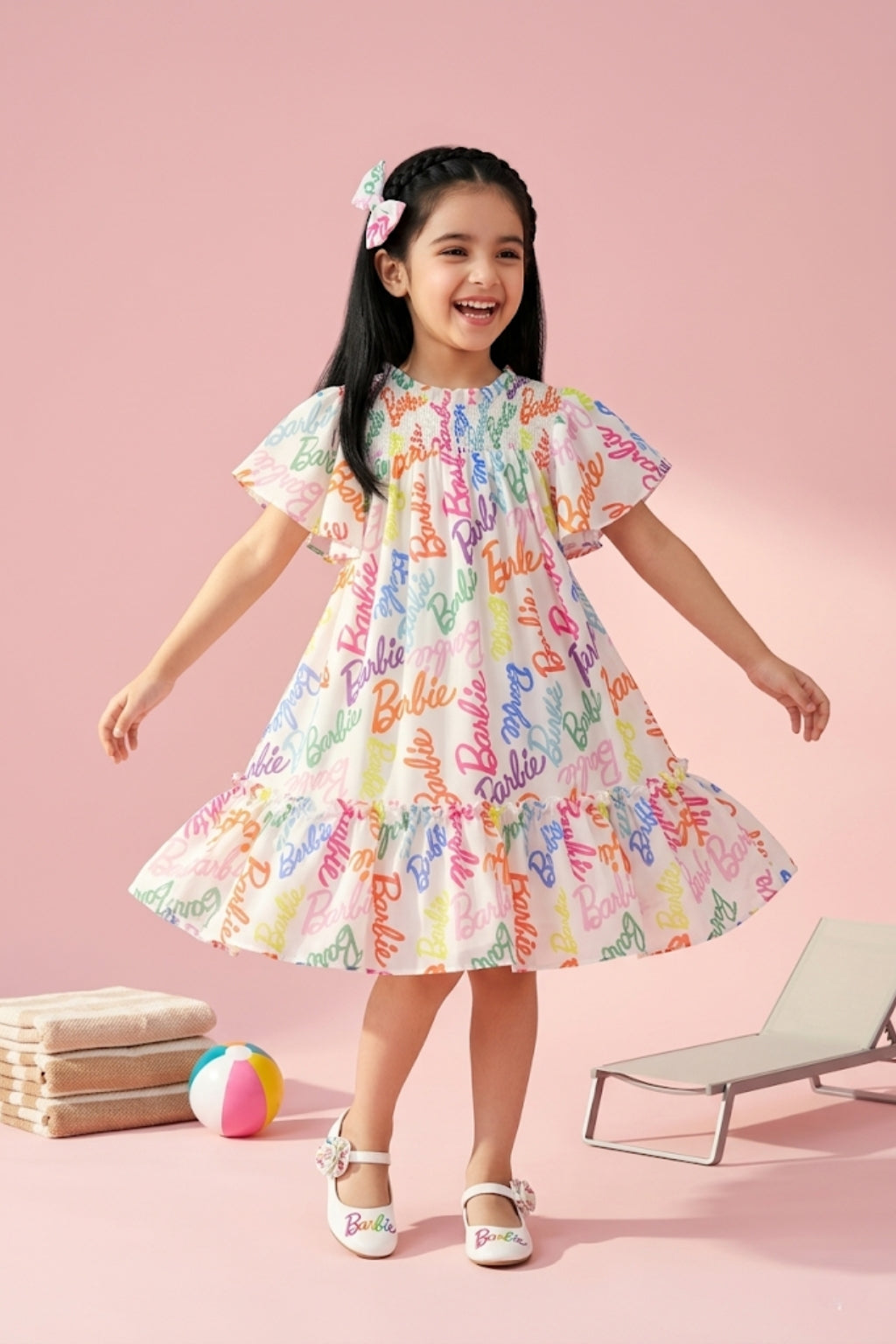 Barbie Frill Sleeveless Midi Dress BAM1107