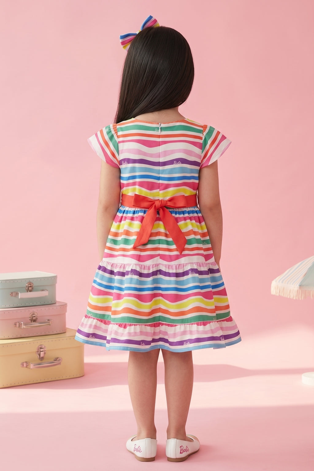 Barbie Frill Sleeve Square Neck Midi BAM1111