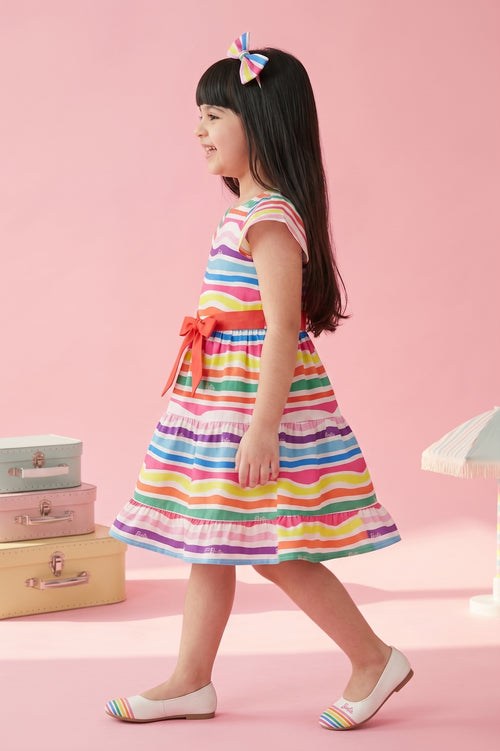 Barbie Frill Sleeve Square Neck Midi BAM1111