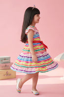 Barbie Frill Sleeve Square Neck Midi BAM1111