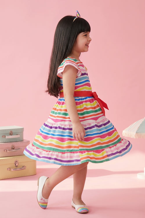 Barbie Frill Sleeve Square Neck Midi BAM1111