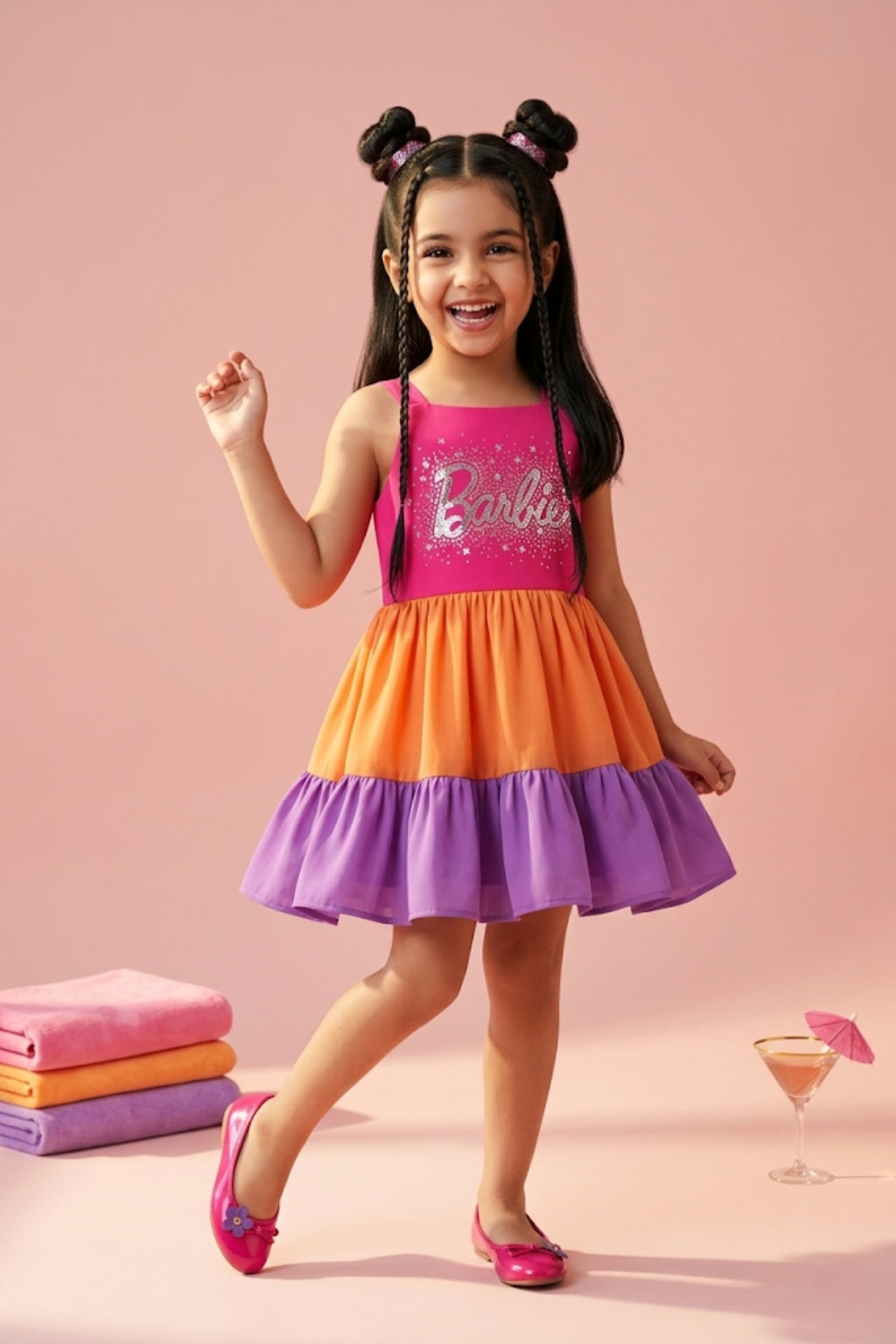 Barbie Spaghetti Strap 3-Layered Midi BAM1120