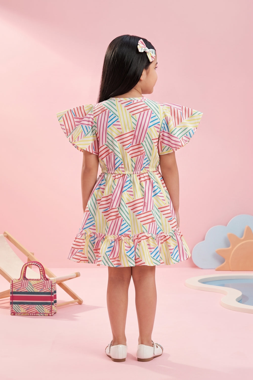 Barbie Round Neck 2-Layered Printed Midi BAM1121