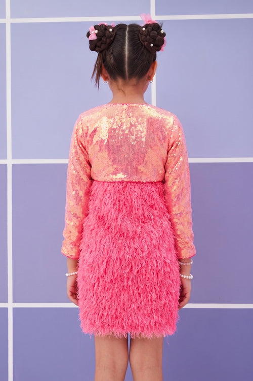 Girls Barbie Sequin Jacket Dress BAM1155