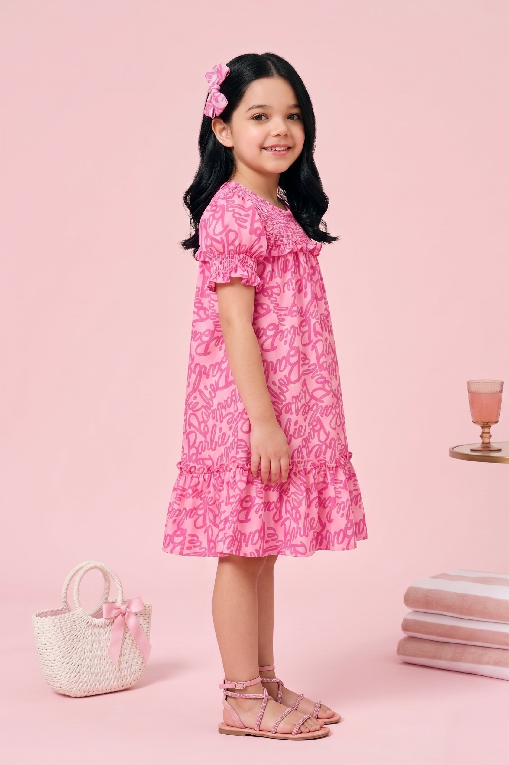 Barbie Printed A-Line Midi Dress BAM1187