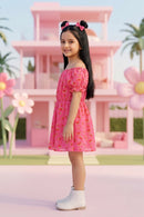 Barbie Pink Watermelon Print Puff Sleeve Dress BAM1198
