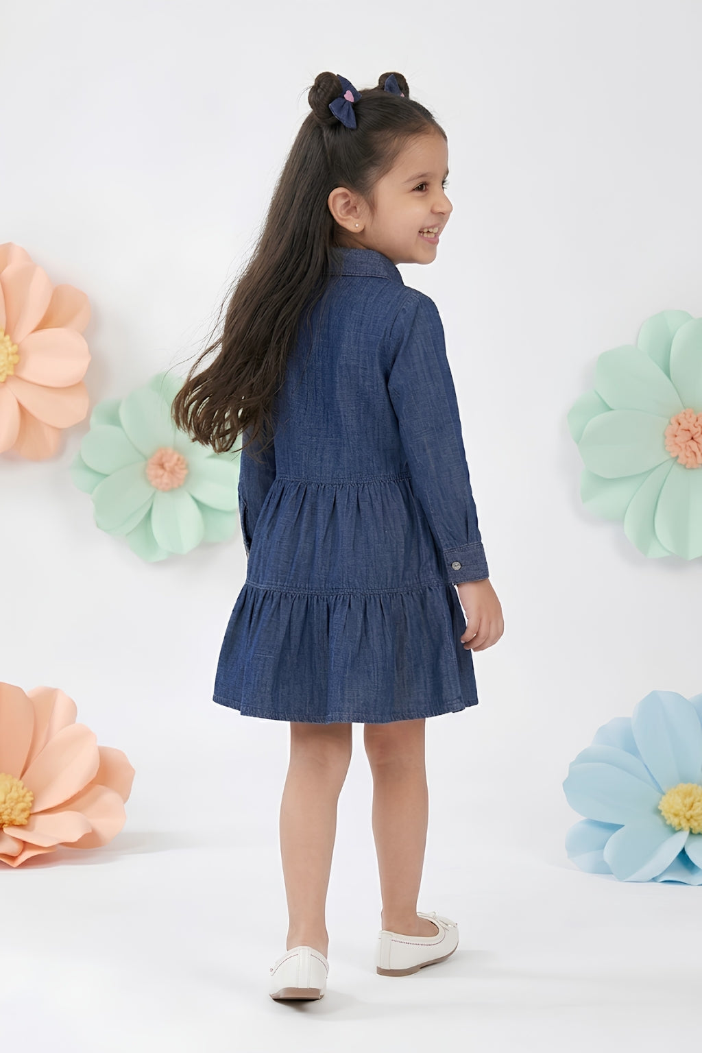 Barbie Navy Blue Denim Dress for Toddlers BAM1252