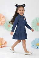 Barbie Navy Blue Denim Dress for Toddlers BAM1252