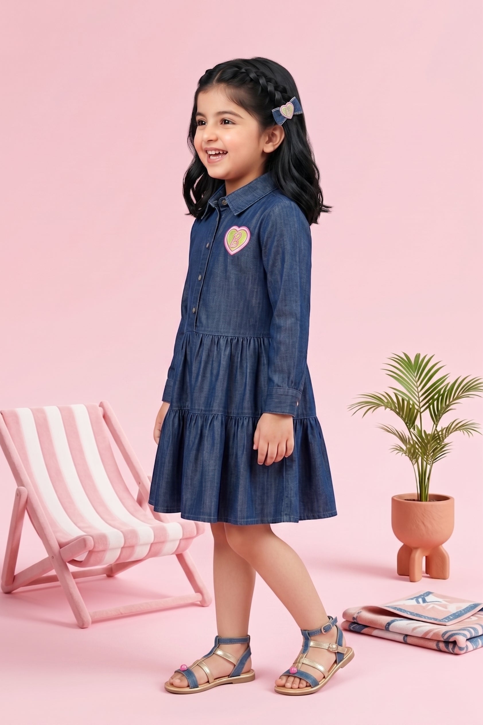 Barbie Navy Blue Denim Dress BAM1252
