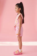 Barbie Pink Fruits Printed Top and Shorts BASET388