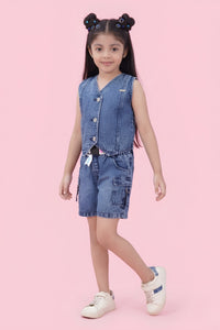 Barbie Navy Blue Buttoned Co-ord Set BASET420