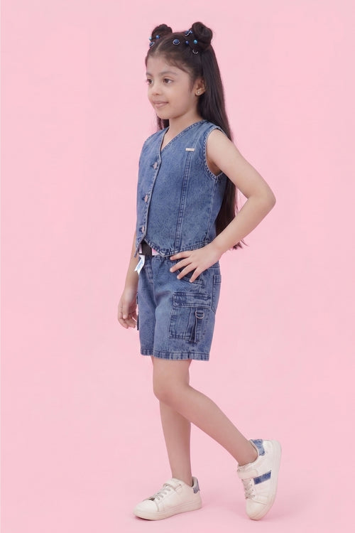 Barbie Navy Blue Buttoned Co-ord Set BASET420