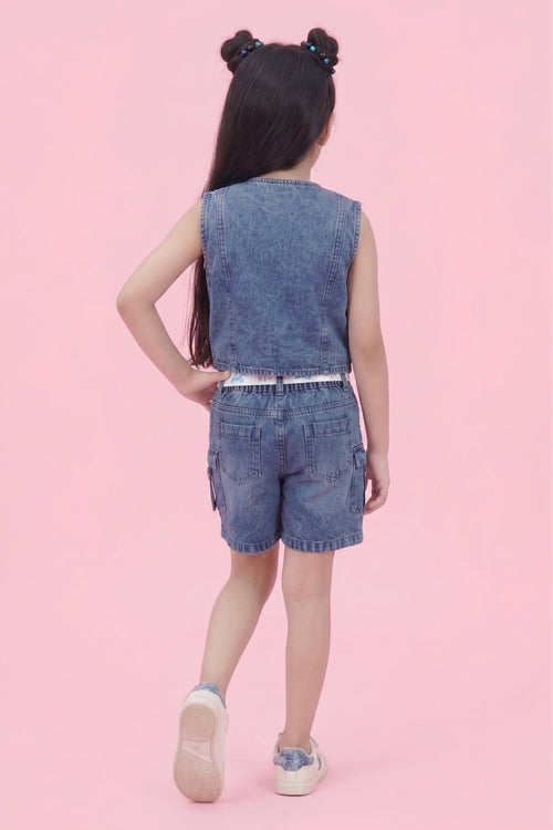 Barbie Navy Blue Buttoned Co-ord Set BASET420