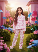 Barbie Girl White Barbie Printed Nightwear Set