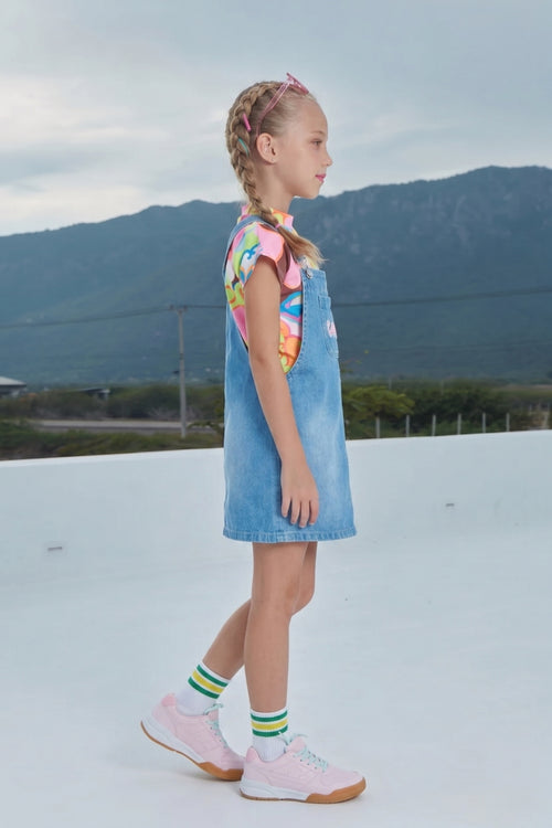 Cool Vibes Denim Dungree with Top D161