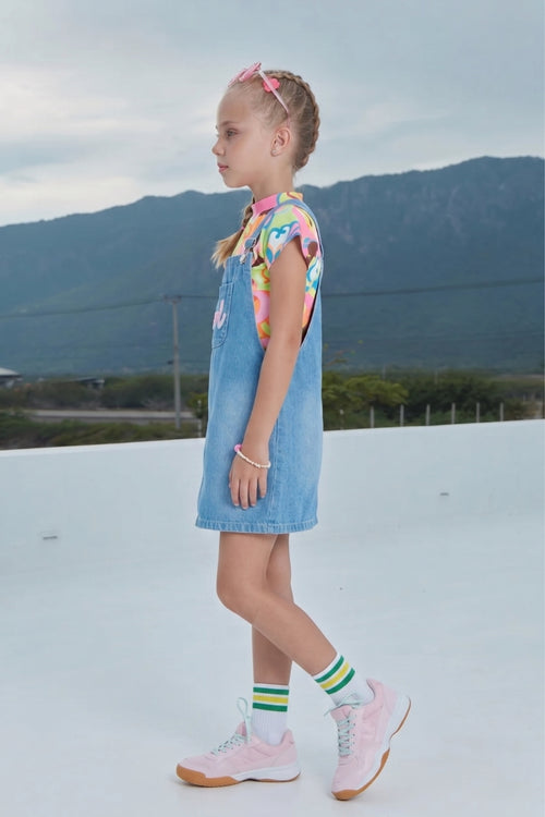 Cool Vibes Denim Dungree with Top D161