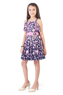 Navy Floral Fit & Flare Dress – Playful Party Look