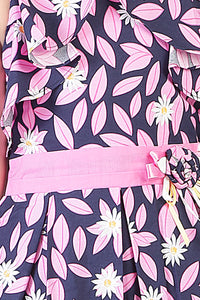 Navy Floral Fit & Flare Dress – Playful Party Look