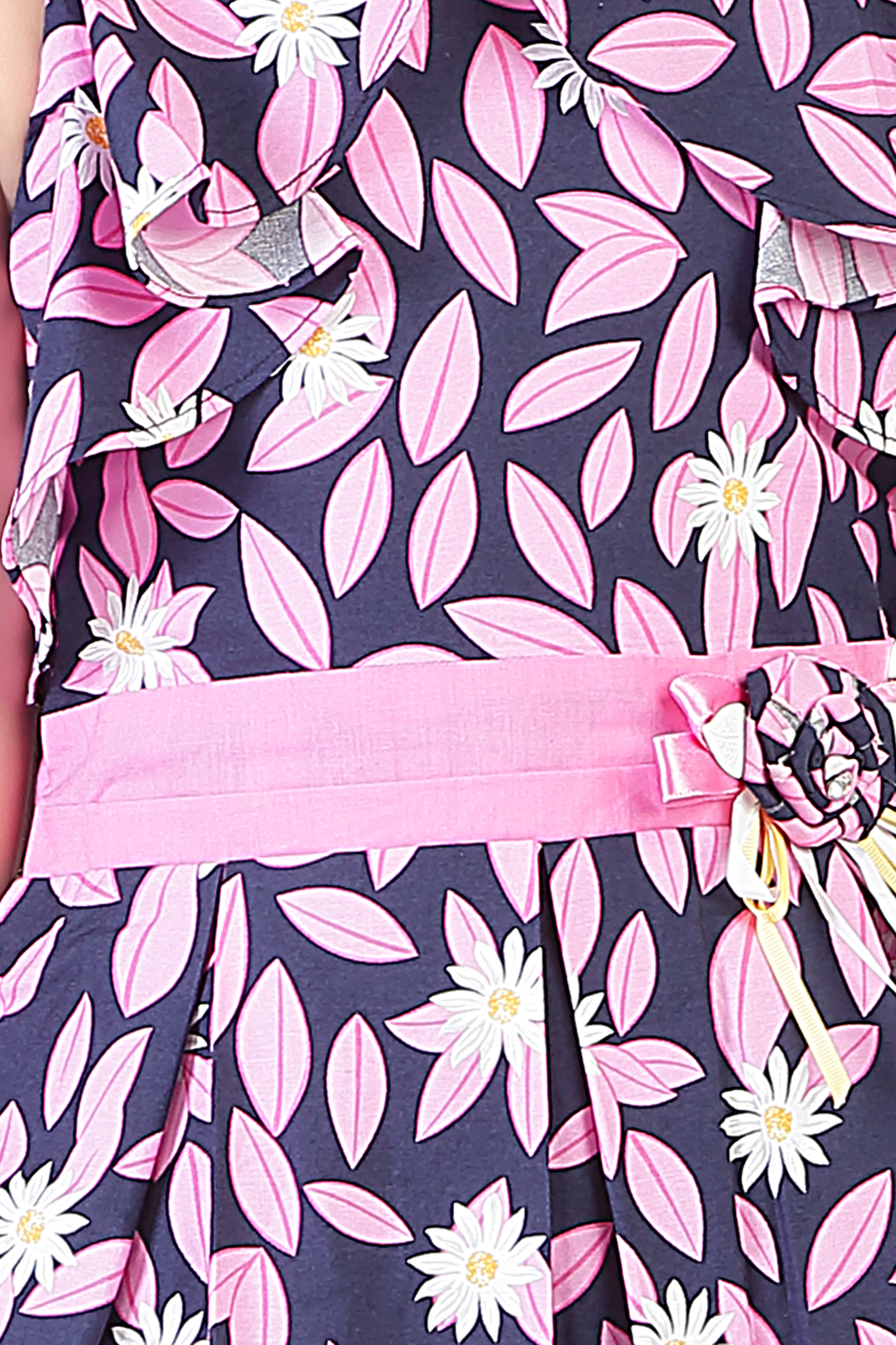 Navy Floral Fit & Flare Dress – Playful Party Look