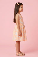 Soft Everyday Peach Floral Cotton Dress F548