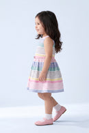 Pastel Multicolor Striped Fit & Flare Dress F554