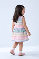 Pastel Multicolor Striped Fit & Flare Dress F554
