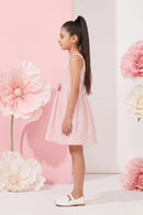 Peach Floral Fit & Flare Dress F555