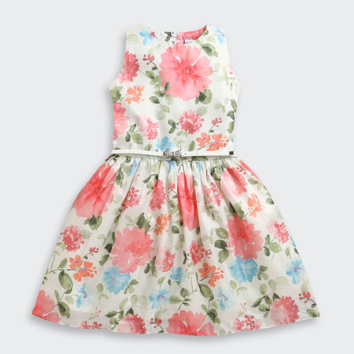 Stylish Layered Look Shrug & Floral Dress F576