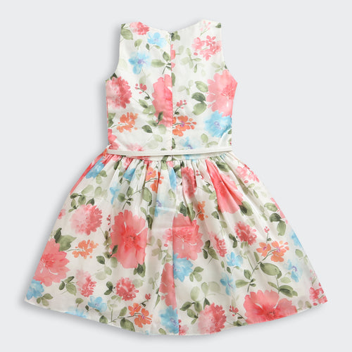 Stylish Layered Look Shrug & Floral Dress F576