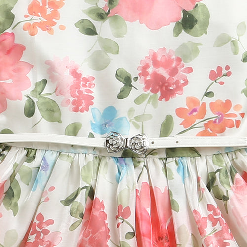 Stylish Layered Look Shrug & Floral Dress F576