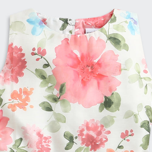 Stylish Layered Look Shrug & Floral Dress F576