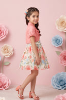 Stylish Layered Look Shrug & Floral Dress F576