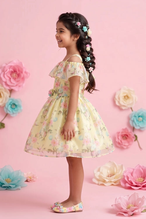 Off-White Floral Organza Dress F580