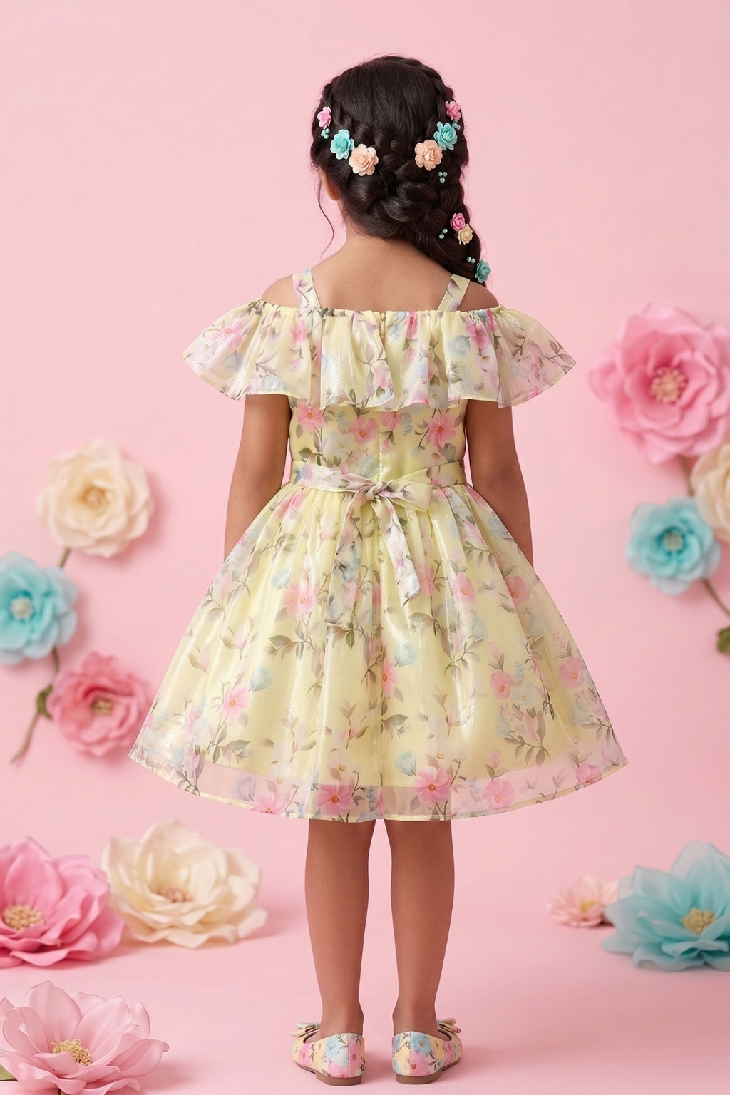 Off-White Floral Organza Dress F580