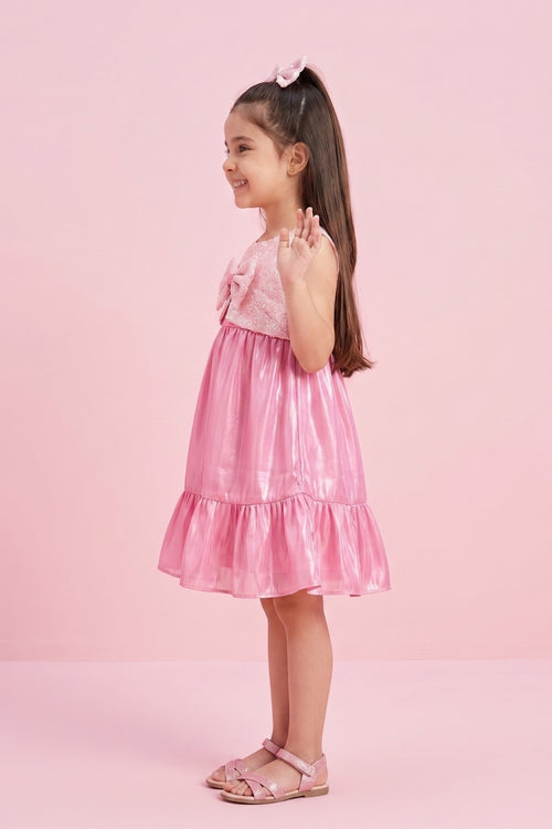 Sleeveless Shimmer Flare Dress F615