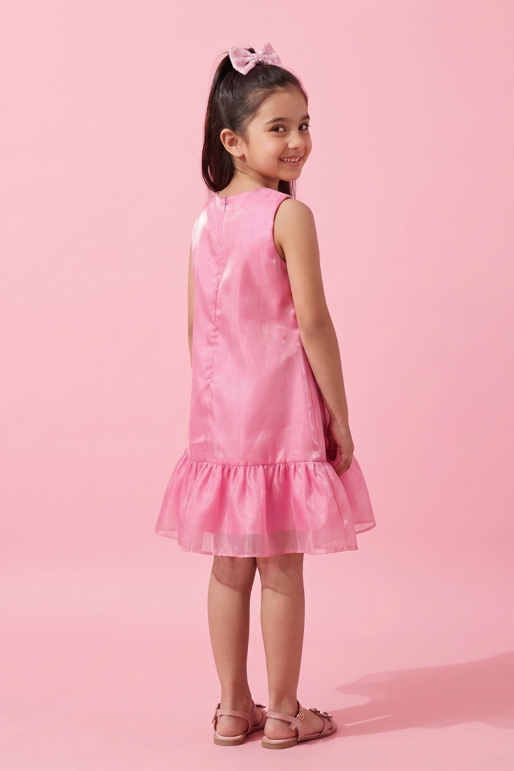 Sleeveless Shimmer Flare Dress F615