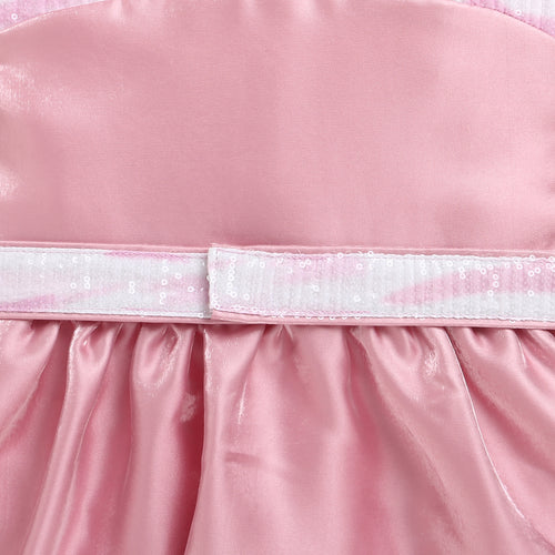 Elegant Party Look Pink Satin Fit & Flare Dress F624
