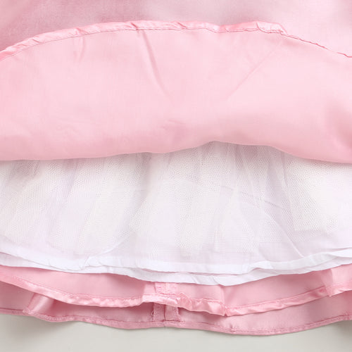 Elegant Party Look Pink Satin Fit & Flare Dress F624