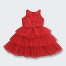 Sparkly Princess Red Sequin & Tulle Layered Dress F628