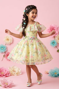 Off-White Floral Organza Dress F580