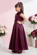 Maroon One-Shoulder Party Wear Gown G383