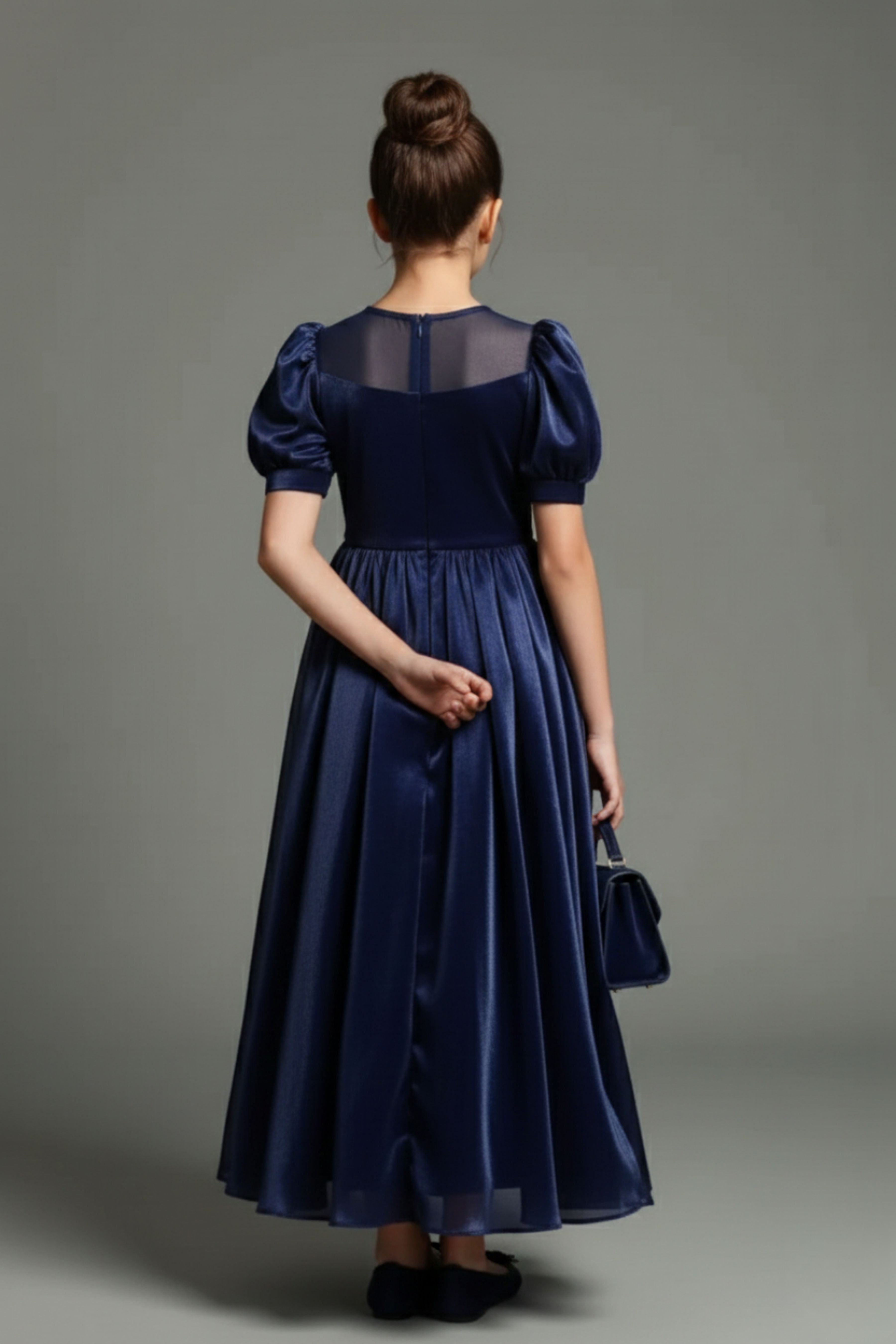 Tiny Girl Navy Blue Long Gown – Premium Party & Occasion Wear
