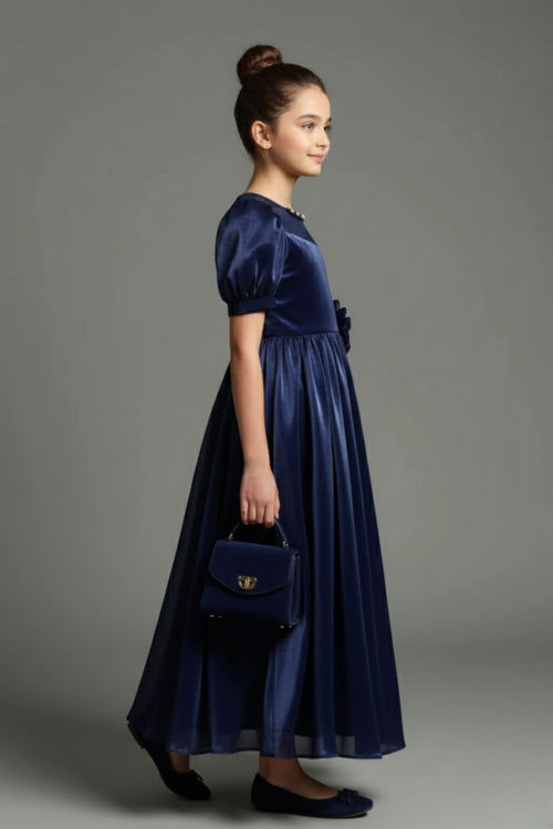 Navy Blue Long Gown – Premium Party & Occasion Wear G415