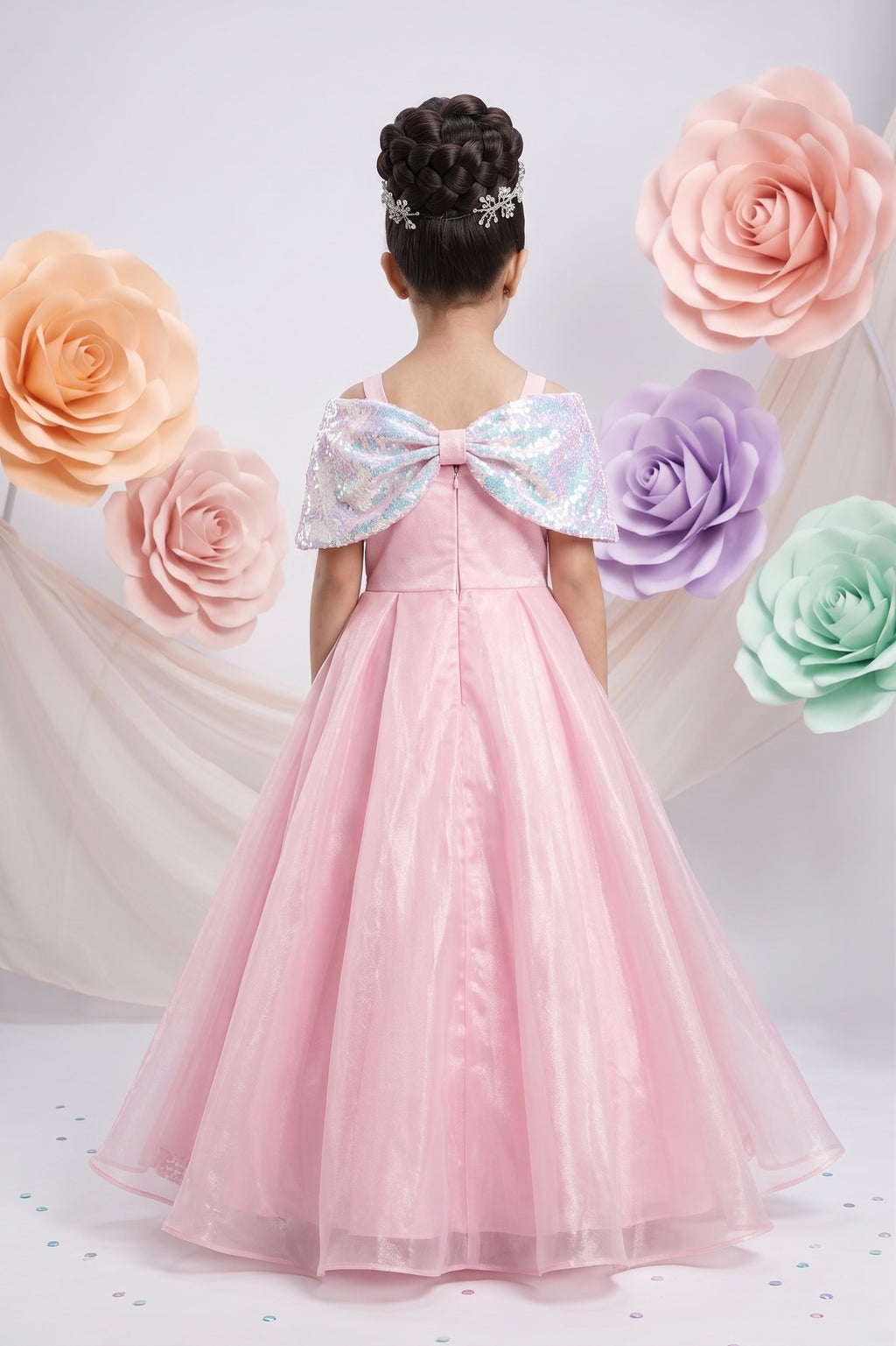 Twinkle Bow Blush Party Dress G419