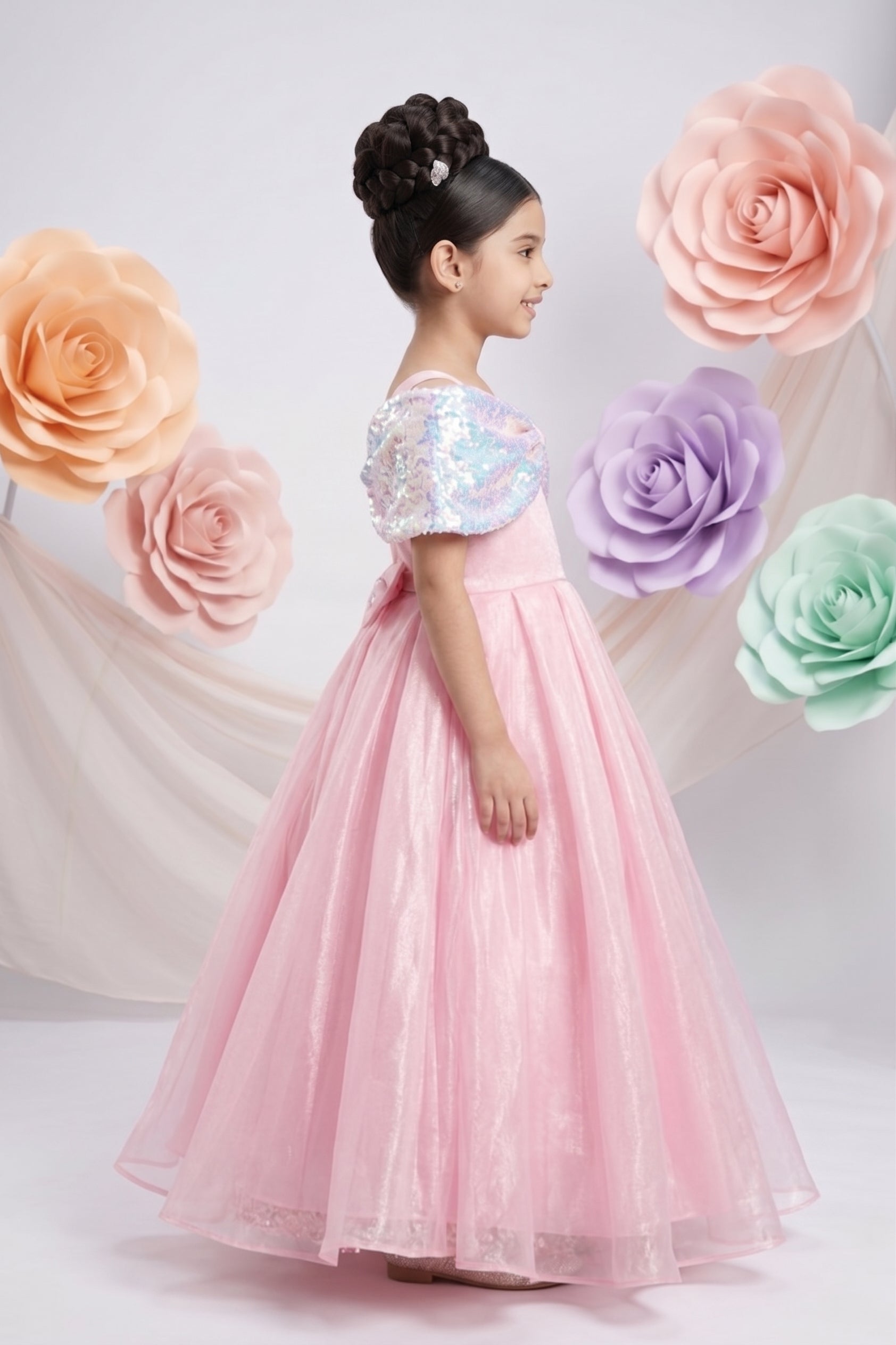 Twinkle Bow Blush Party Dress G419