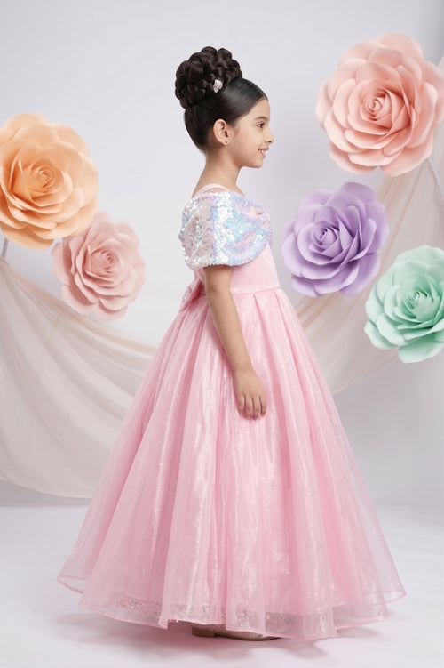 Twinkle Bow Blush Party Dress G419