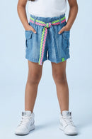 Girls Denim Shorts with Contrast Belt H1028