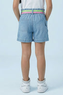 Girls Denim Shorts with Contrast Belt H1028