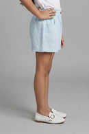 Powder Blue Shorts With Pockets H1036