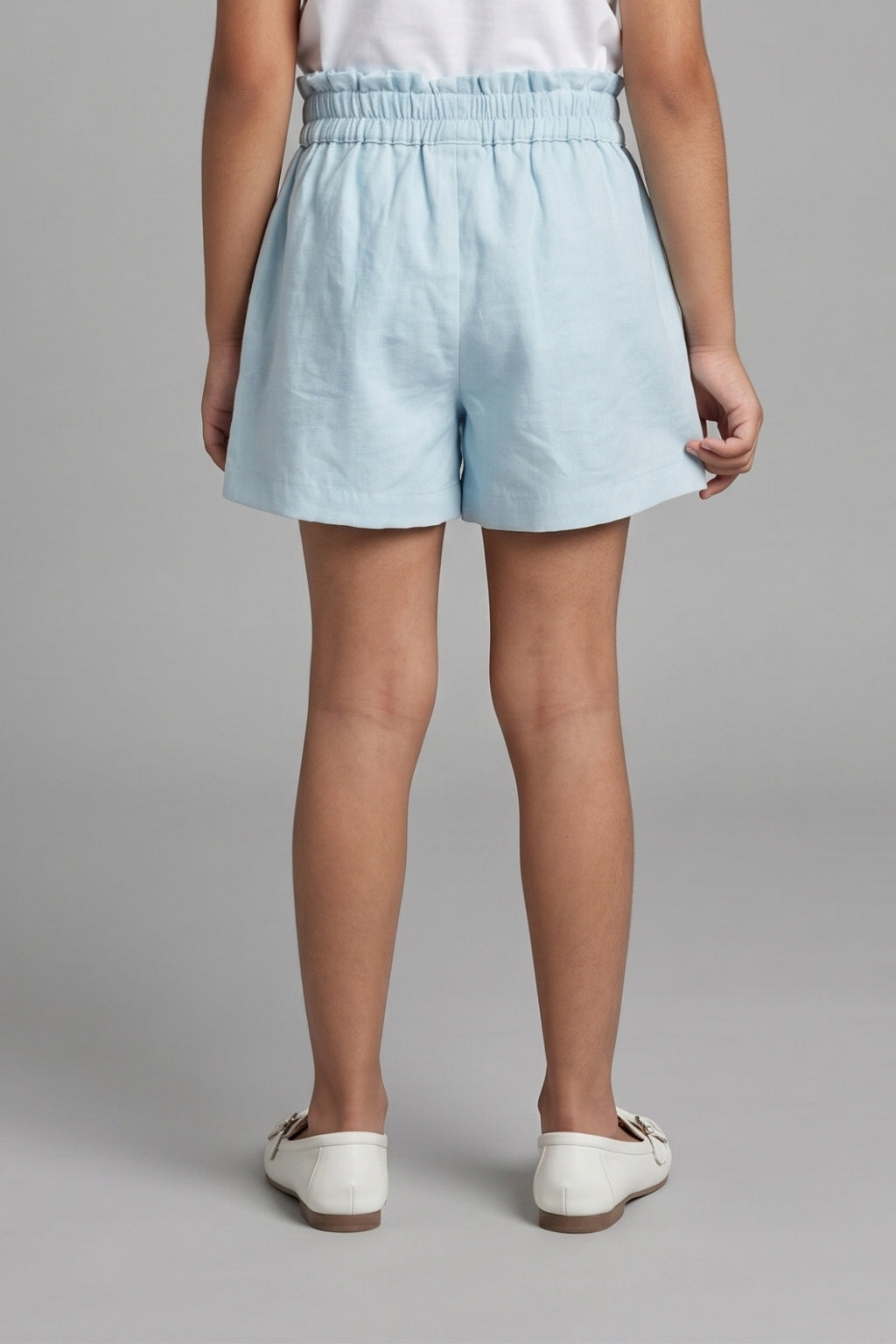 Powder Blue Shorts With Pockets H1036
